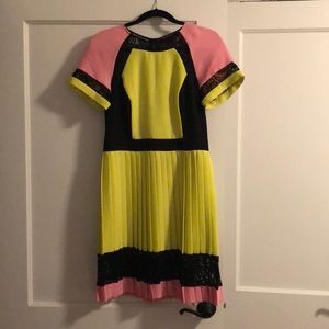 French Connection Bright Colored Pleated Dress